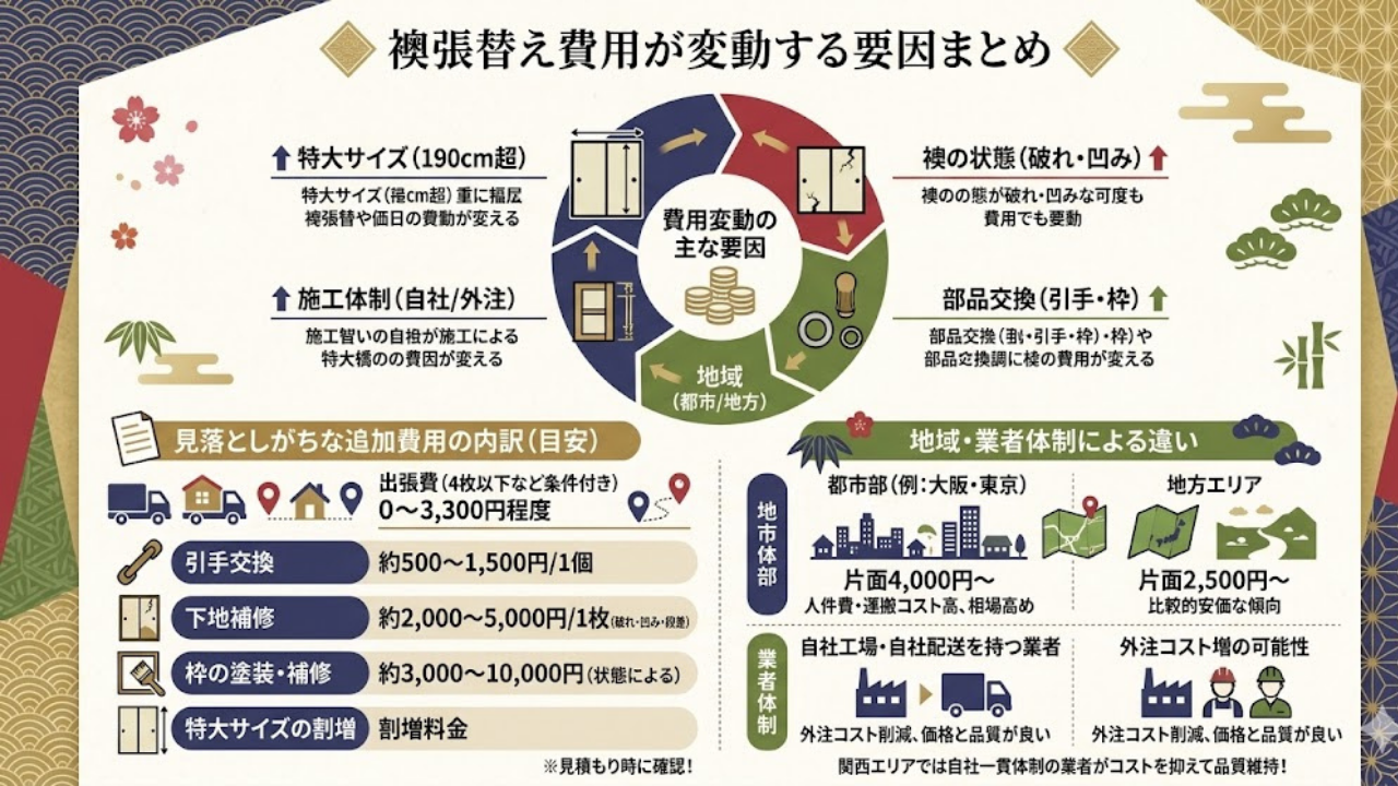 襖張替えの費用が変動する要因