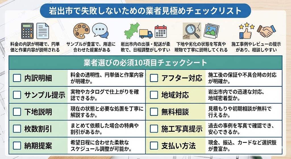 岩出市で失敗しないための業者見極めチェックリスト