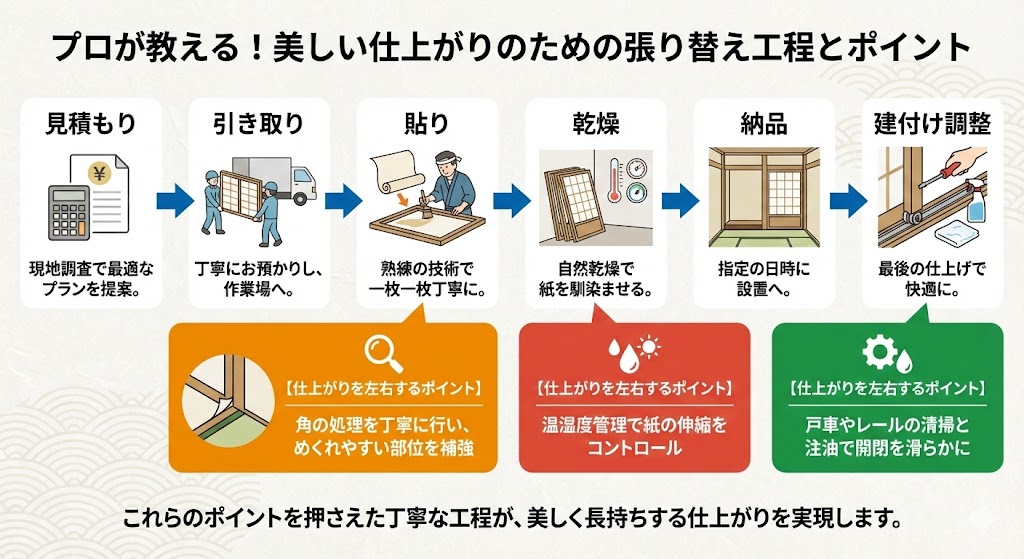 プロが教える！美しい仕上がりのための張り替え工程とポイント